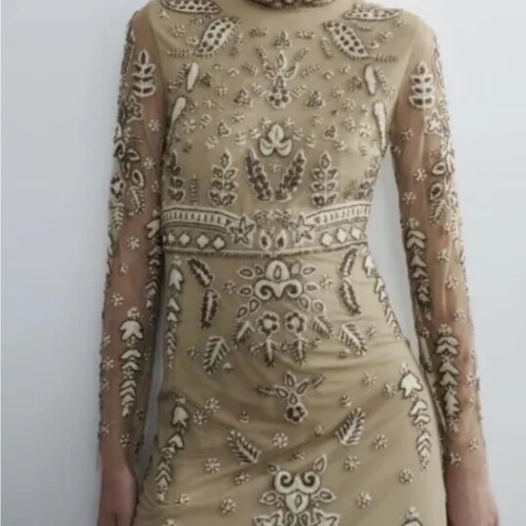 BLOGGERS FAV ZARA LIMITED EDITION BEADED DRESS - Picture 2 of 4